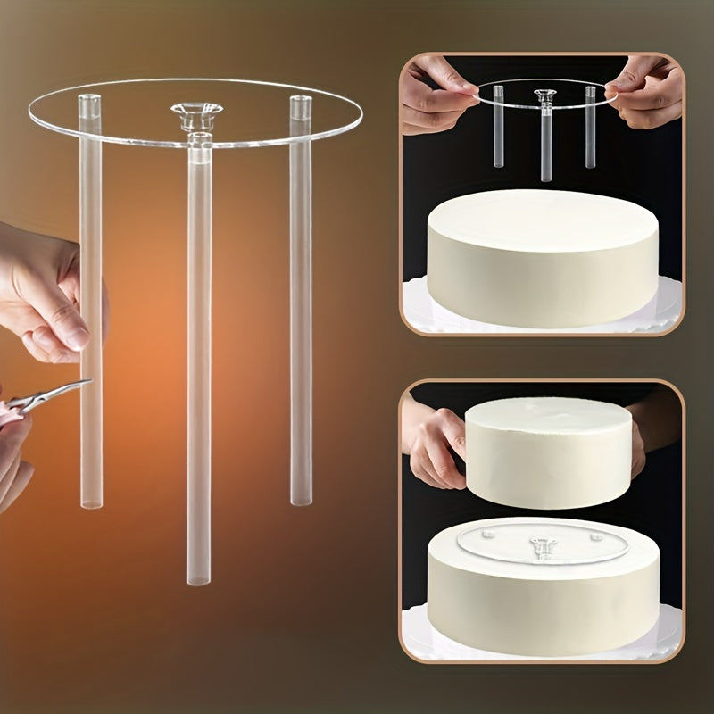 Cake Tier Stacking Kit with Separator Plates and Dowel Rods - Ideal for Weddings and Baking - Essential Kitchen Accessories for Home Bakers