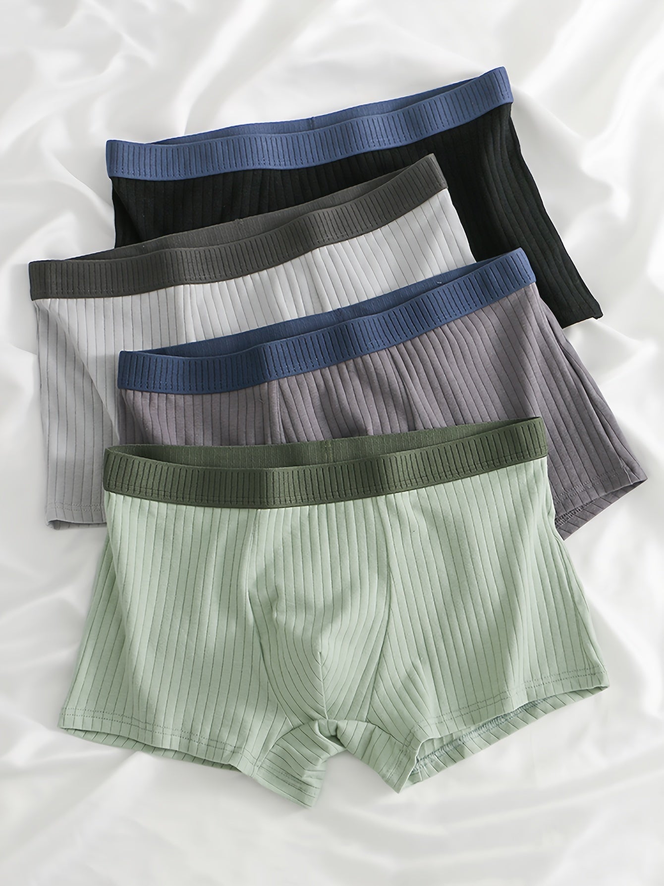 4-Piece Men's Boxer Briefs: Cotton Blend, Stretchy, Assorted Colors