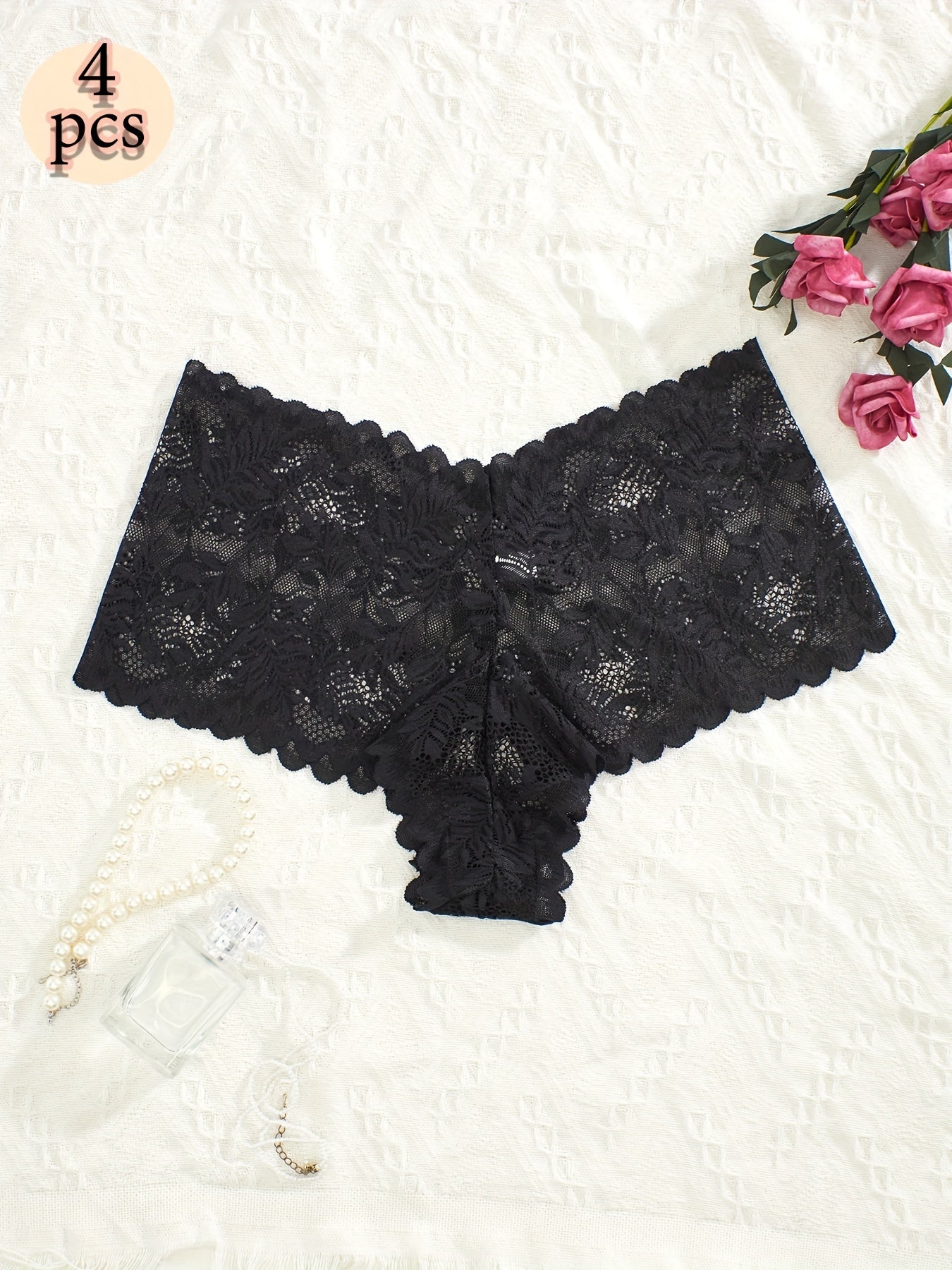 Plus Size Sexy Panties - Women's Lace Briefs