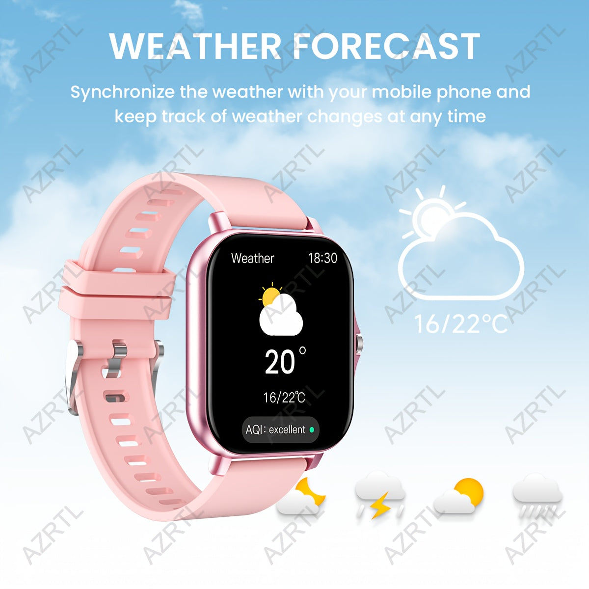 1.83-inch full touch screen smartwatch with call and message function, pedometer, multiple sports modes, compatible with IOS/Android devices. A minimalist style ideal gift for any occasion.