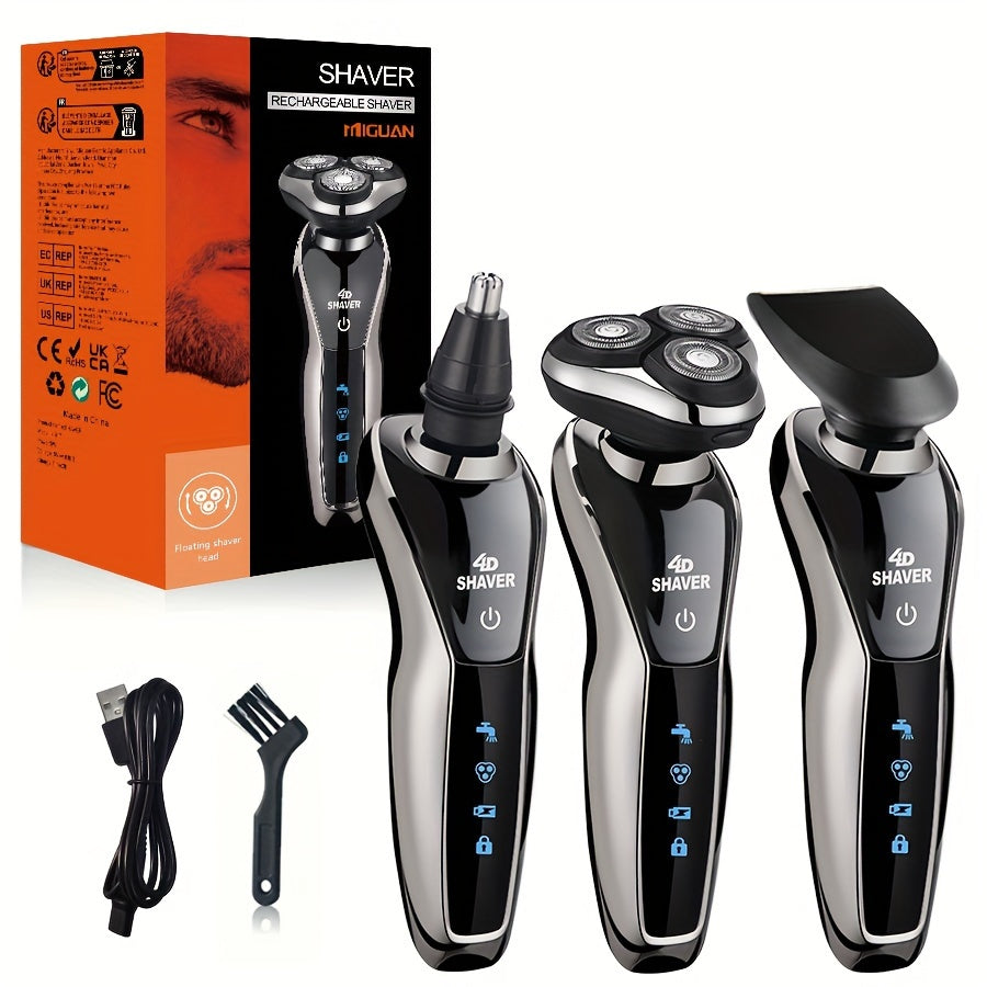 3-in-1 Electric Shaver with USB Charging and 3D Floating Shaving, Men's Holiday Gift