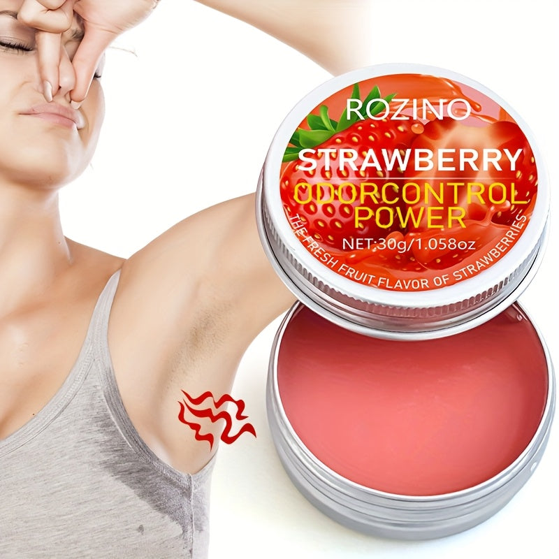 1pc ROZINO Strawberry Scented Deodorant, 30g - Long-lasting odor control, unisex body stick.