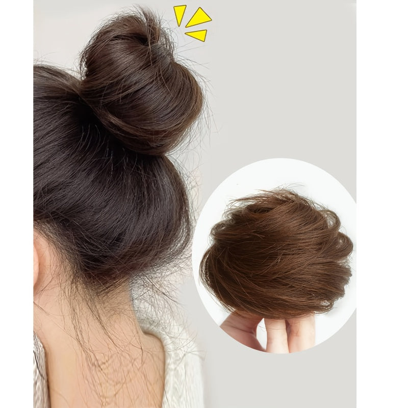 Stylish synthetic hair bun ponytail extension for women, great for both parties and casual wear.