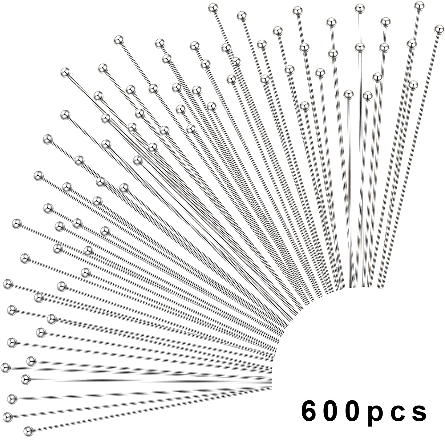 Набор из 600 медных булавок с шариковыми головками, 16-35 мм, для серег, браслетов и рукоделия - идеально подходит для проектов по созданию модных украшений.