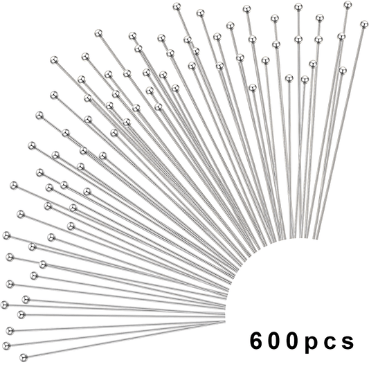 Набор из 600 медных булавок с шариковыми головками, 16-35 мм, для серег, браслетов и рукоделия - идеально подходит для проектов по созданию модных украшений.