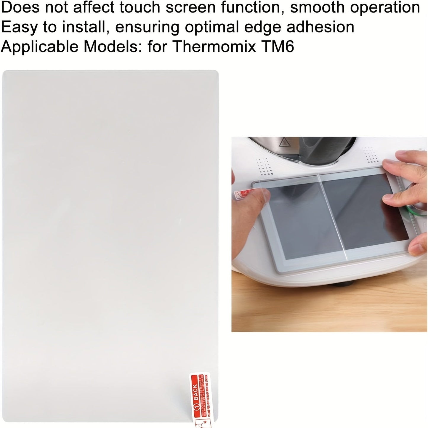 Scratch-Resistant Transparent Touch Screen Cover Film for Thermomix TM6 Mixer Display, Easy to Install