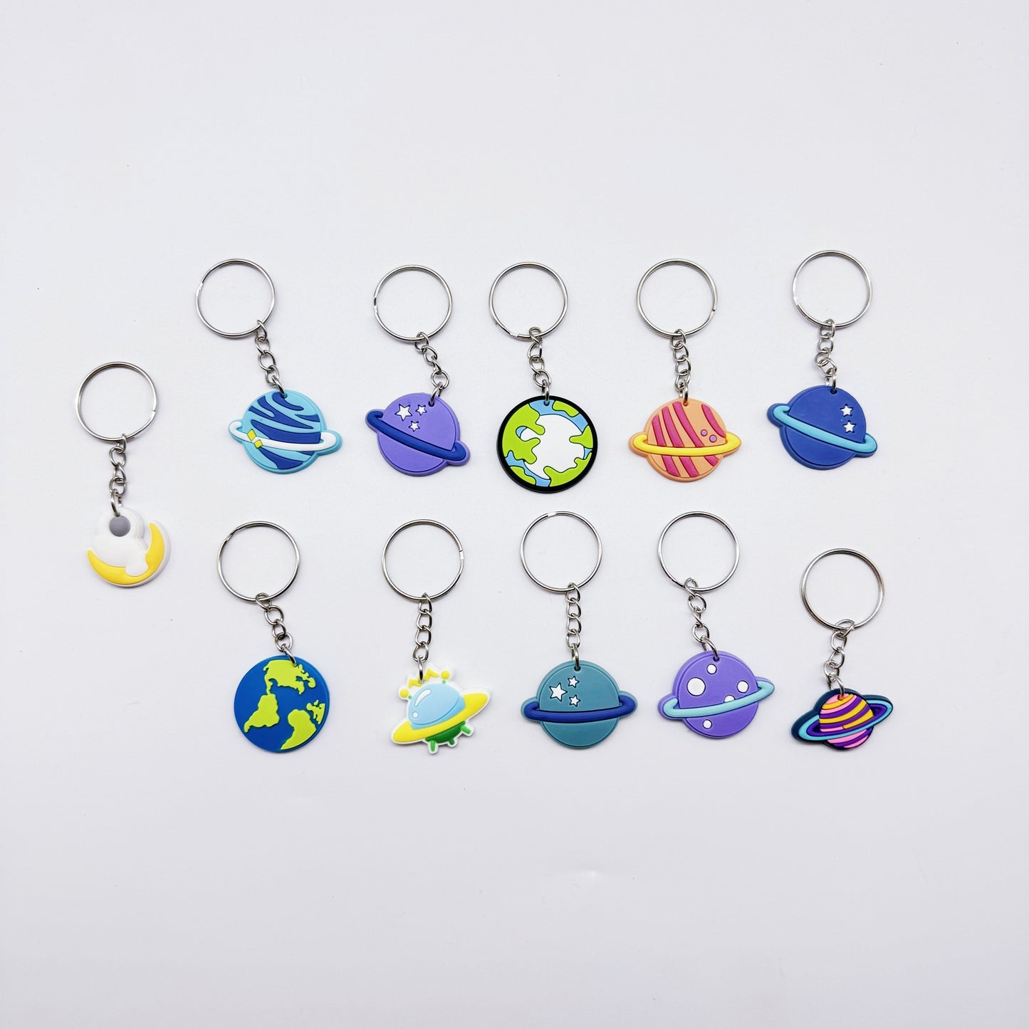 Set of 11 Planet Keychain Earth Mars Jupiter Universe Astronaut DIY Gift