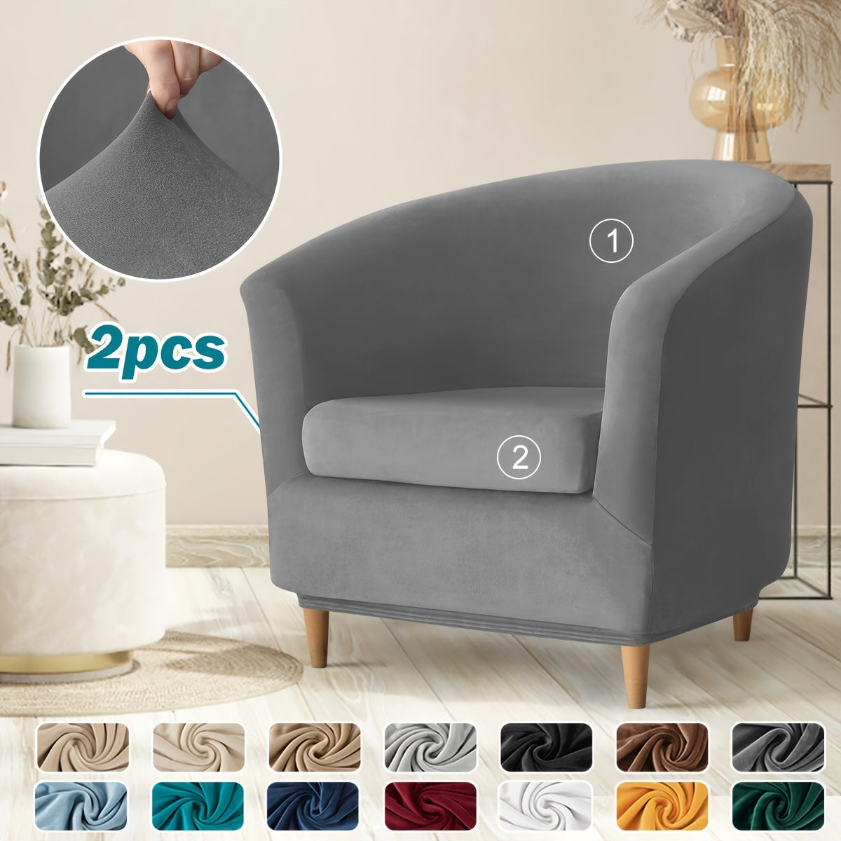 Stretch sofa slipcover and armchair cover, furniture protector for home decor.