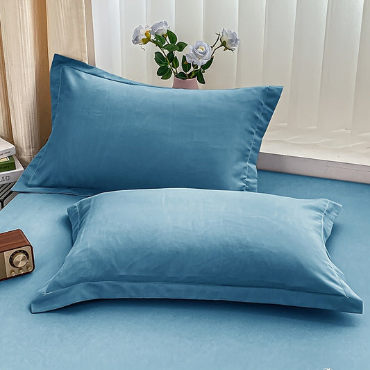 Two pieces of soft, breathable solid color pillowcases (without core) made of premium quality, skin-friendly fabric. This envelope pillow protector is perfect for bedroom, sofa, and home decor.