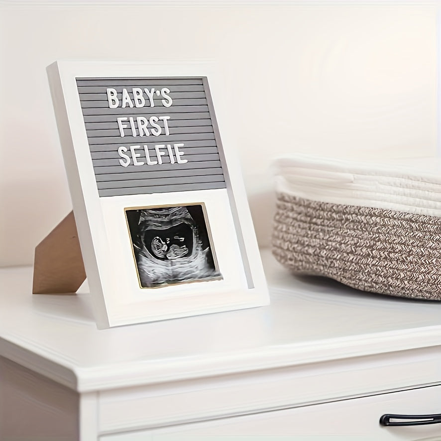 Adorable Wooden Photo Frame for Kids - Showcase your child's First Ultrasound and Special Memories, Ideal for Nursery Decoration