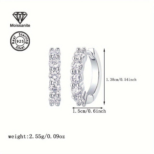 Elevate your style with these stunning 925 Sterling Silver Moissanite Earrings, perfect for any occasion from luxurious parties to everyday wear. This fashion jewelry for women is lightweight at only 0.09oz and is ideal for birthdays, Valentine's Day