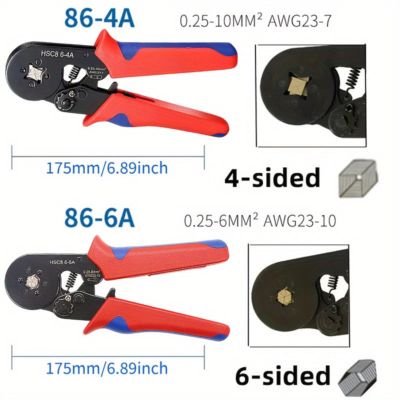 Crimping kit includes 300pcs-1200pcs single box VE tubular crimp terminals and pliers for cable electrical connectors, insulated wire connections.