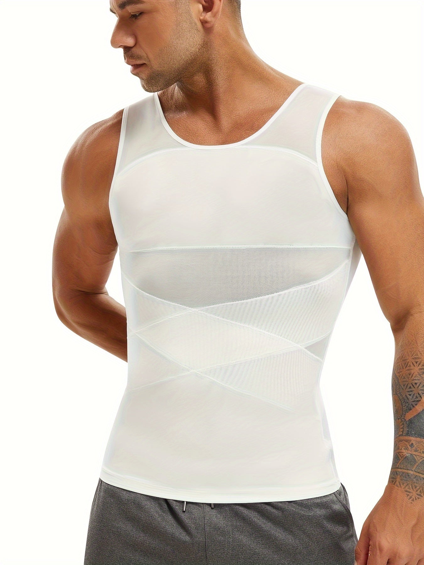 Men's Skinny Compression Tank Top, Sport Workout Body Shaper