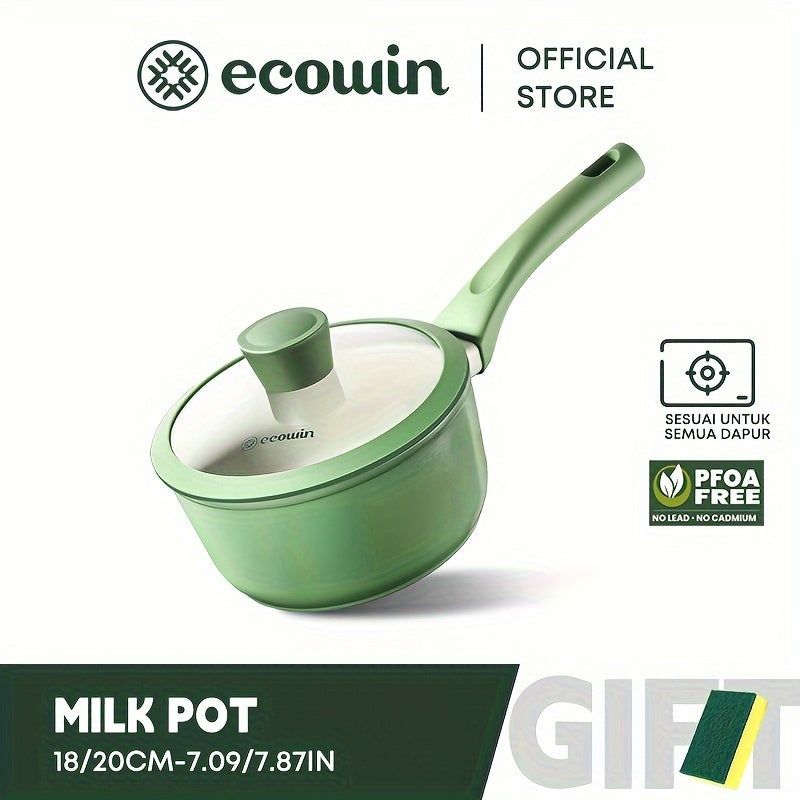 Ceramic Milk Pot by Ecowin - Non-Stick Coating, Safe for Dishwasher, Suitable for Use on All Stovetops