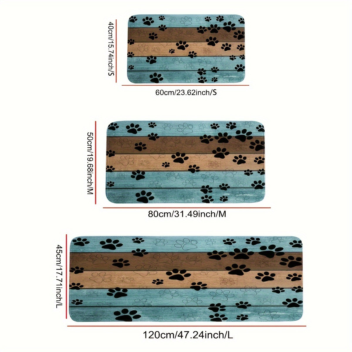 Коврик для двери Dog Paw Print — мягкий, впитывающий и быстросохнущий. Можно стирать в стиральной машине, можно использовать в прихожих, ванных комнатах, столовых, гостиных и офисах. Идеально подходит для добавления нотки домашнего декора.