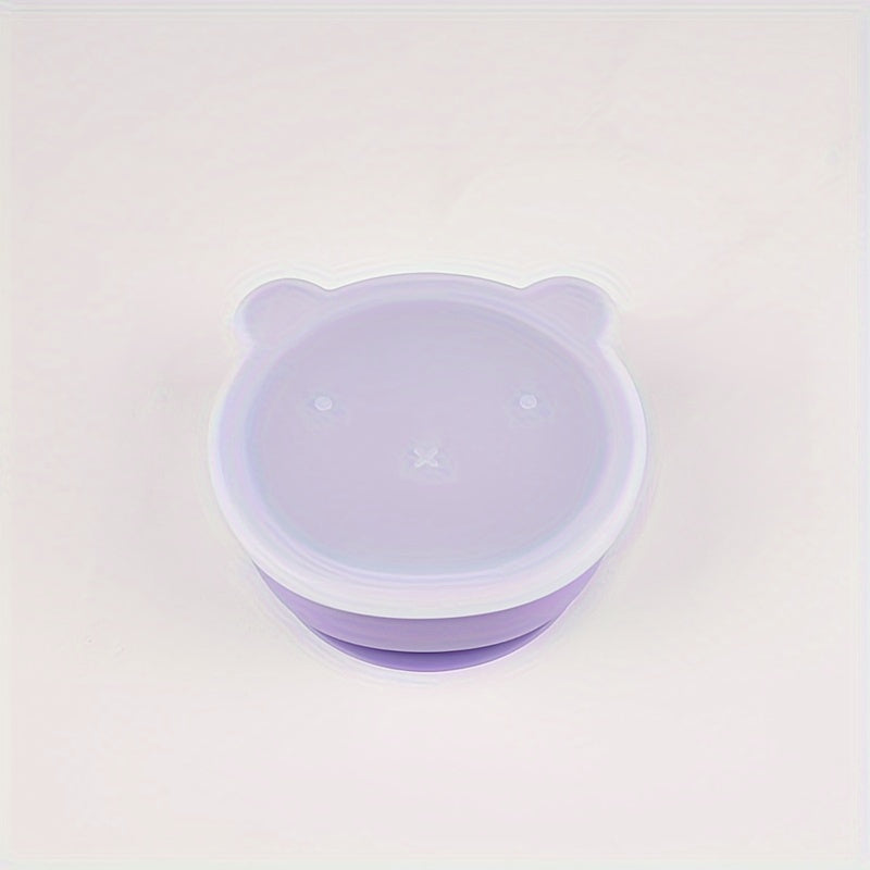 Kids' Feeding Bowl Set - Made of Food Grade Silicone, with Lid and Suction Cup Base, Safe for Microwave & Dishwasher - Great for Independent Eating - Perfect Gift for Christmas, Halloween, Easter