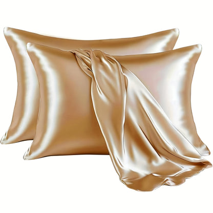 Set of 2 Satin Pillowcases for Luxurious Home Bedding