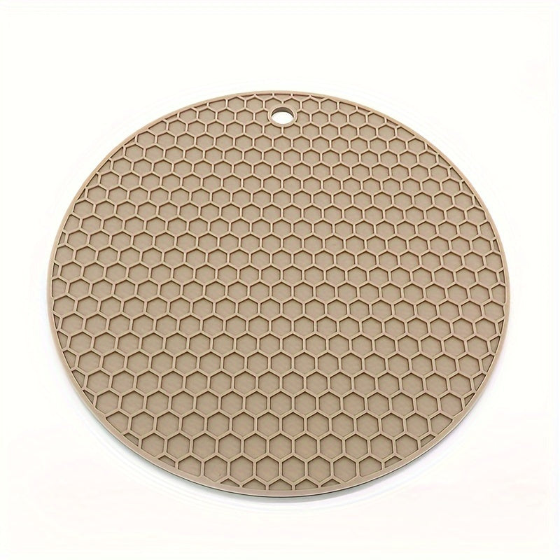 Round placemats with heat insulation, non-slip cup coasters, and pot pads for kitchen use.