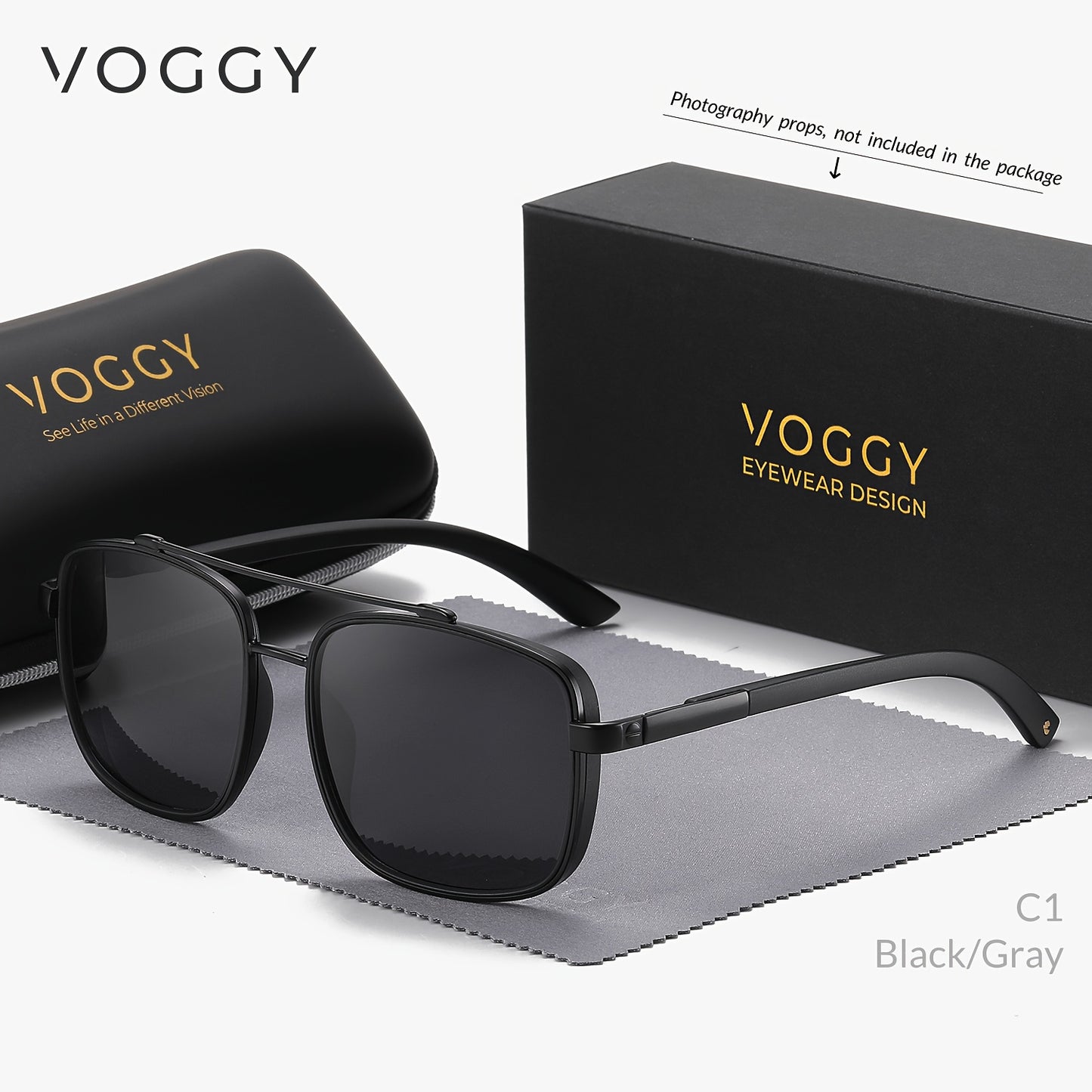 VOGGY Polarized Metal Fashion Glasses for Men & Women - Retro Style, Ideal for Sports, Driving, Cycling, Fishing, and Outdoor Adventures - Includes Black Case