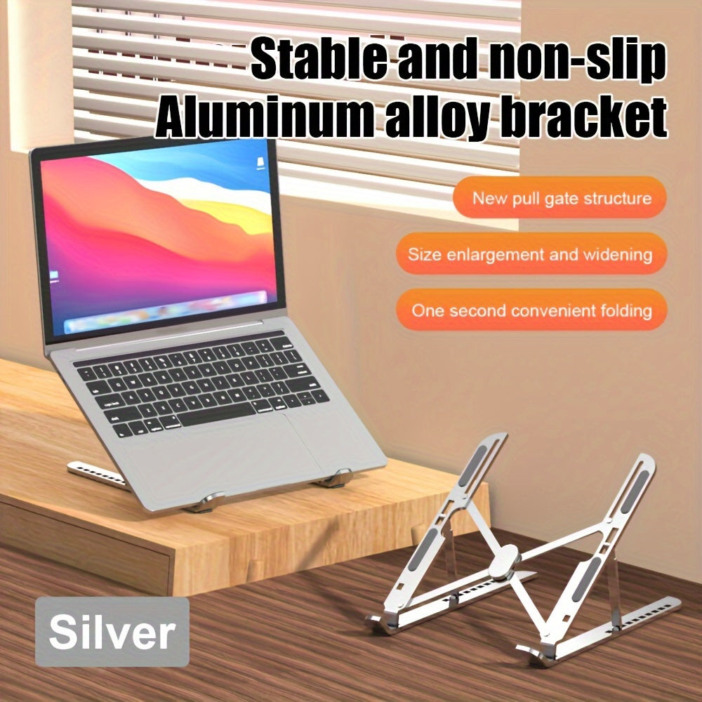 Aluminum laptop stand with adjustable cooling for desktops