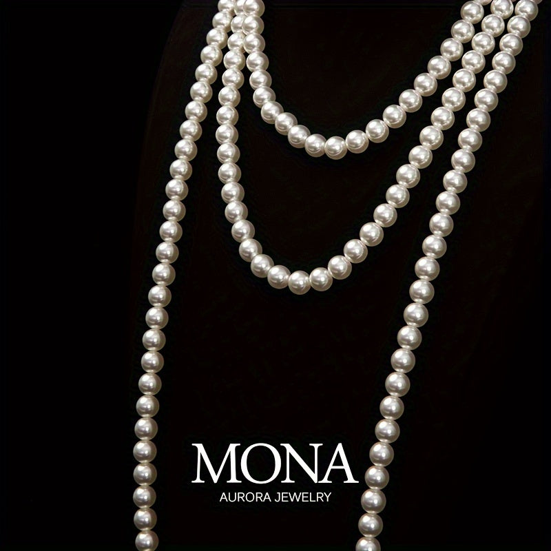 Classic French-Inspired Shell Pearl Necklace, Perfect for Everyday or Special Events, a Timeless and Elegant Piece of Luxury Jewelry with Versatile Long Chain