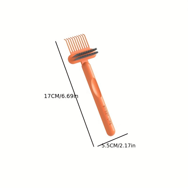 This handheld mini hair brush is perfect for curly hair. It features a cleaning claw design and an airbag comb for easy removal of hair. Made of plastic, this tool requires no electricity, making it ideal for use in the bathroom and toilet.