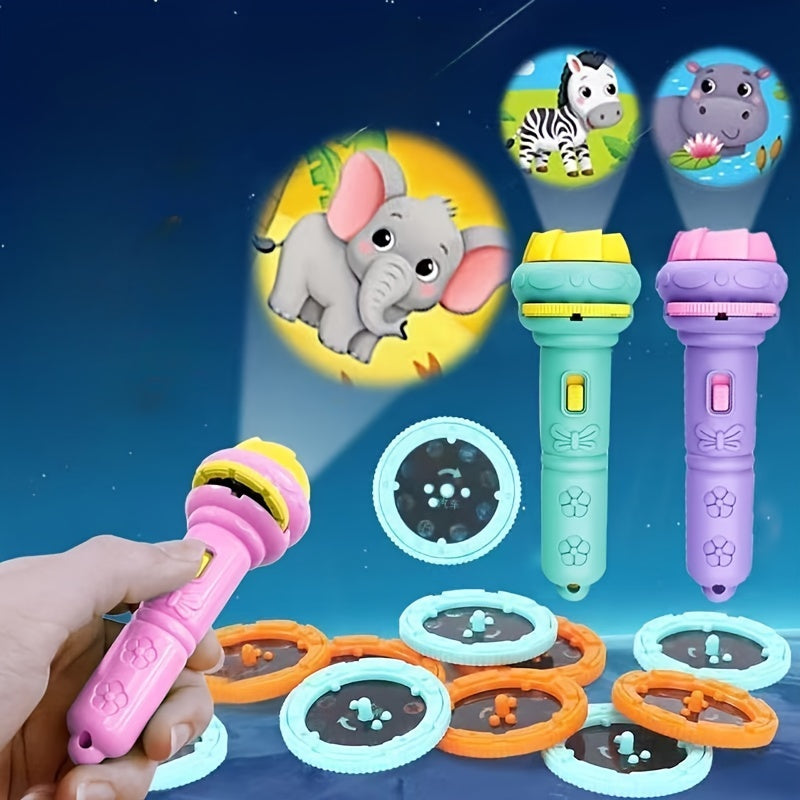 Bright Projection Flashlight Toy for Kids - Illuminating Educational Toy, Ideal Birthday Present - Pink, Purple, and Green, Kids' Playthings