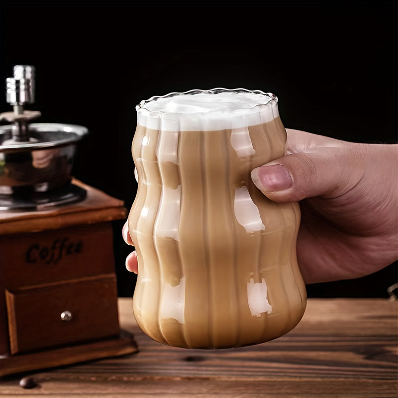 500ml borosilicate glass cup suitable for hot or cold drinks, including Latte, juice, and ice-cold beverages.