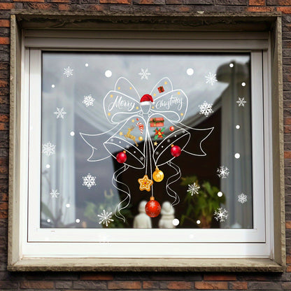 DJ3104-YL is a simple bell snowflake Christmas holiday decoration sticker made of glass. It is static, double-sided, and visible from both sides. This self-adhesive sticker is designed to be placed on windows, balconies, or any other glass surface.