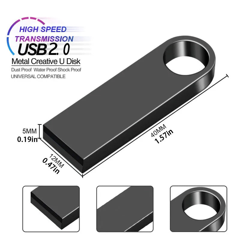 Consider a USB 2.0 flash drive with capacities 8GB to 128GB.