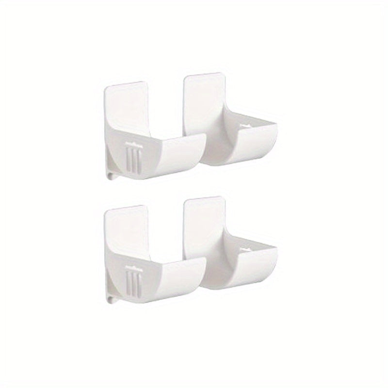 Set of 4 Adhesive Plastic Wall Storage Racks - Easy Installation, Versatile Organizer for Bathroom, Kitchen, Fridge - Contemporary Household Must-Have