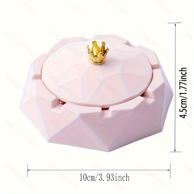 Crown-lid ashtray with classic style and smokeless design, ideal for home and office decor. Perfect gift for Mother's Day or spring season.