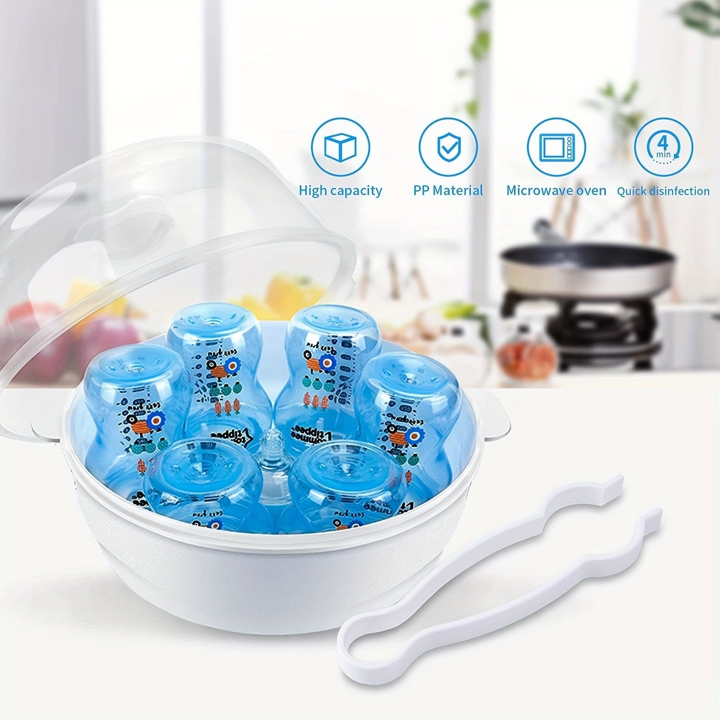 Microwave Steam Sterilizer for Bottles, Disinfection Box - Perfect Gift for Halloween, Christmas, and Thanksgiving Day.