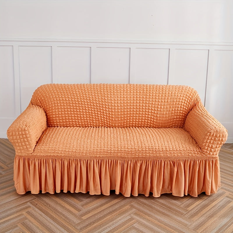 Seersucker slipcover to protect furniture from scratches, slipping, and all seasons.