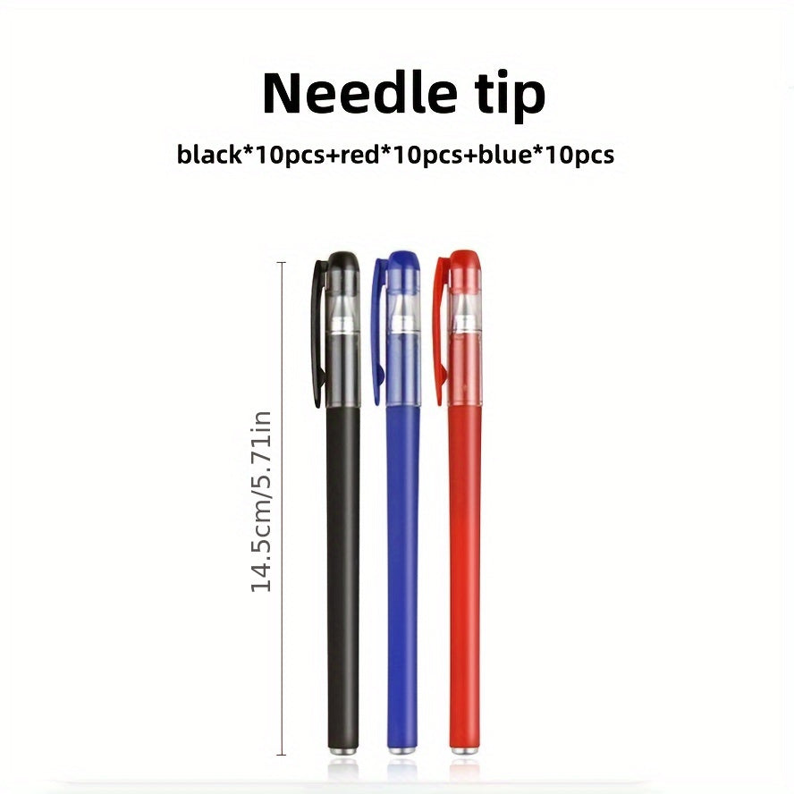 Set of 30 technical gel pens and ballpoint pens, GP380 premium ink roller pens with fine point and screw off cap, ideal for professionals and students.