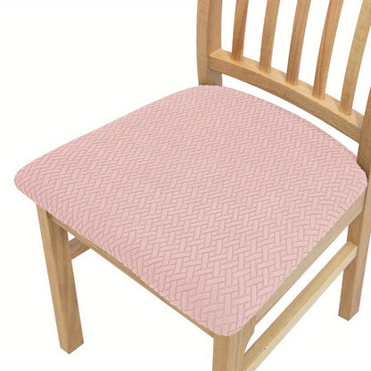 Knitted twill chair seat covers for dining chairs, perfect for weddings or home decor.