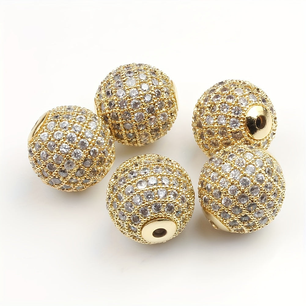 Set of 3 cubic zirconia ball charms in 6/8/10mm for bracelet making