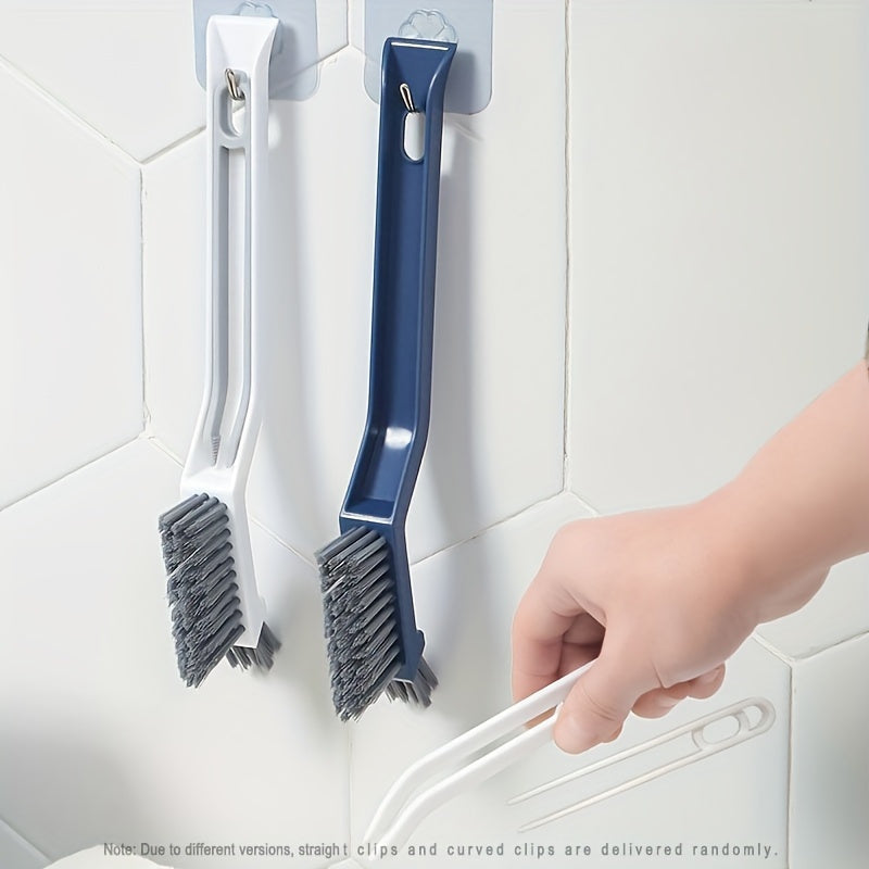 Multi-functional gap cleaning brush with hard bristles and plastic handle, perfect for cleaning in outdoor, living room, bedroom, bathroom, toilet, kitchen, floor, and window sills. No electricity required.