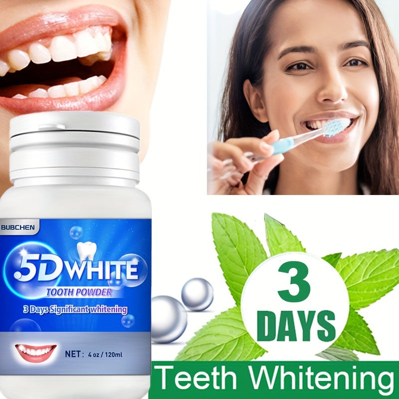 Teeth cleaning powder for daily use, freshens breath and deep cleans teeth.