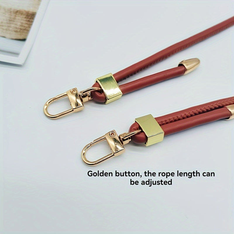 Stylish Faux Leather Shoulder Strap with Adjustable Length - Customize with Round Rope, Ideal for Handbags & Phone Cases