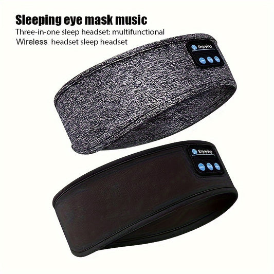 XMSJ Wireless Sleep Headphones Headband - 3-in-1 wireless music eye mask with volume control and USB charging, ideal for side sleepers.