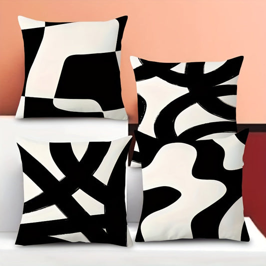 Upgrade your living space with our Modern Geometric Abstract Art Pillowcase. Featuring a stunning black and white design, this double-sided pillowcase is made from soft and durable fabric that will add a vibrant touch to your living room, bedroom, or