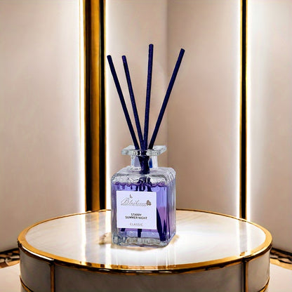 50mL Reed Diffuser in glass bottle with Lavender Essential Oil for multiple areas in home or office - Elegant gift for holidays (1pc)