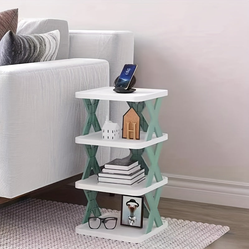 Folding Shoe Rack that Saves Space - Easy Assembly for Compact Storage in Entryway, Office, and Bathroom.