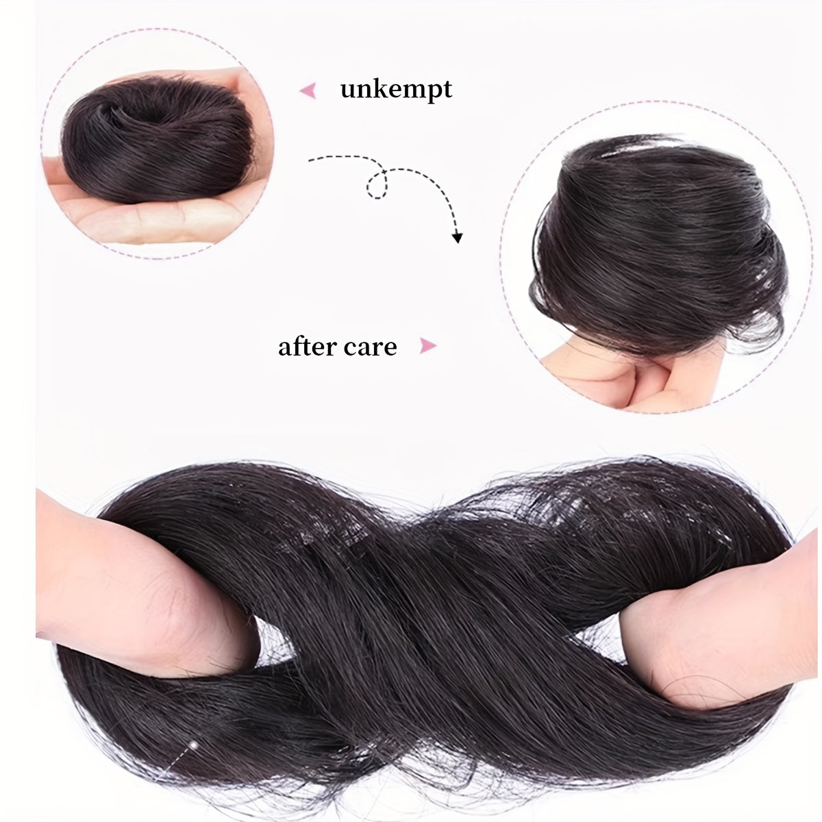 Stylish 3-inch synthetic hair bun ponytail extension for women, ideal for parties and casual wear.