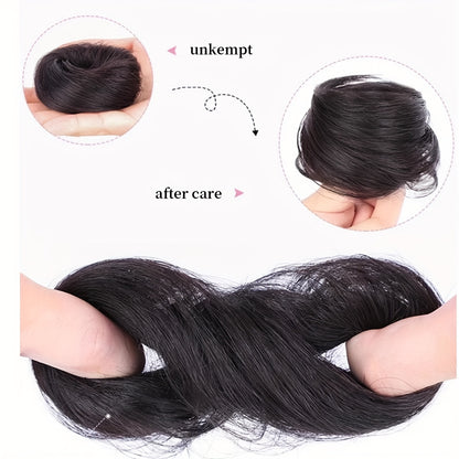 Stylish 3-inch synthetic hair bun ponytail extension for women, ideal for parties and casual wear.