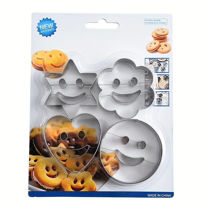 Cookie mold DIY tool for making smiling cookies, cakes, and other treats, made from high-quality stainless steel.