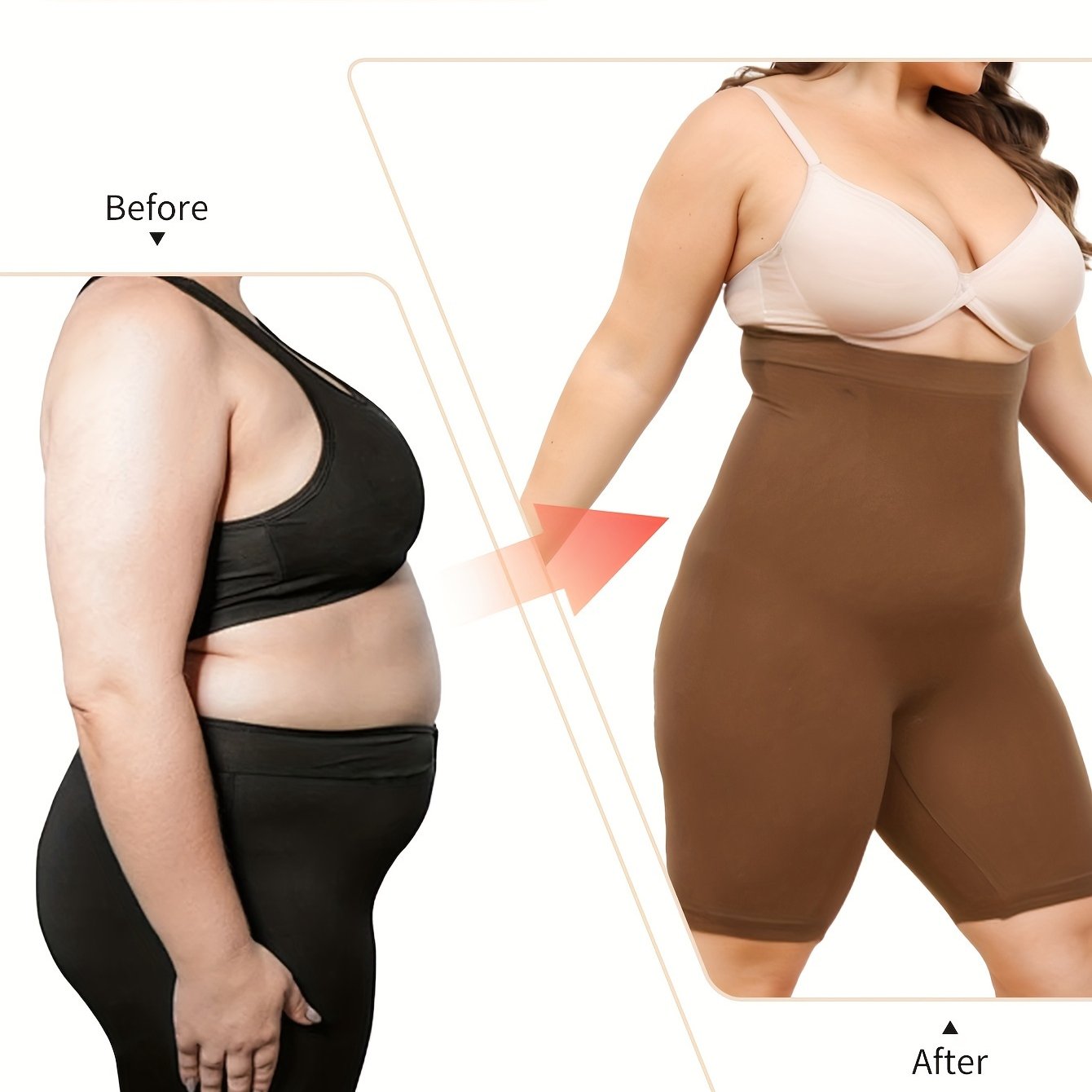 Seamless high-waisted shapewear shorts for women, providing tummy control, butt lift, and slimming effects. Ideal for yoga and fitness, made with breathable nylon blend fabric.