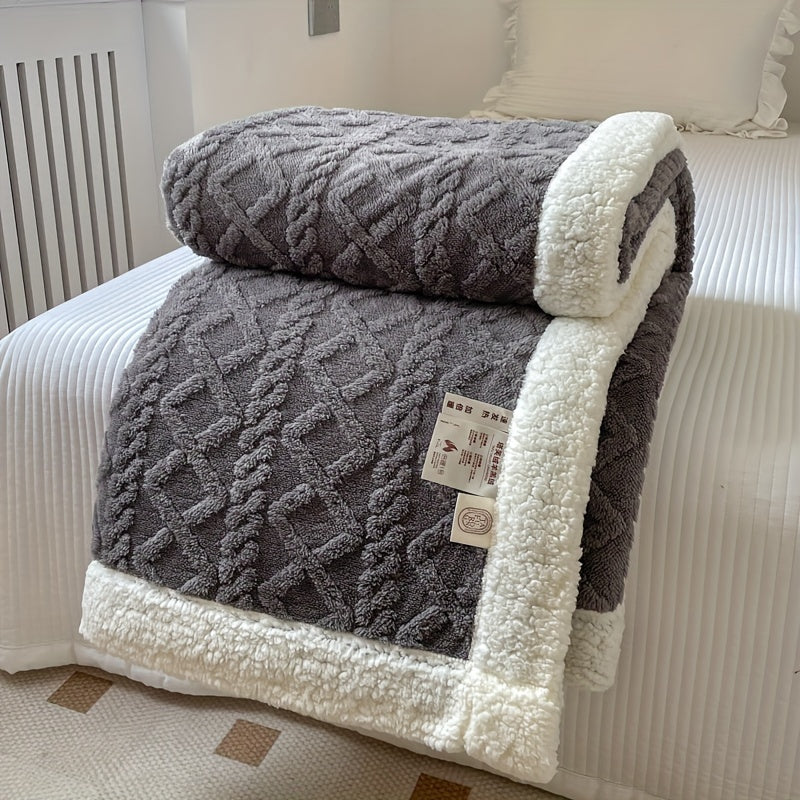 A cozy Double-Sided Fleece Bed Blanket perfect for autumn and winter, also great for staying warm during the summer with its thickened design. Ideal for all seasons and makes a wonderful Christmas gift.