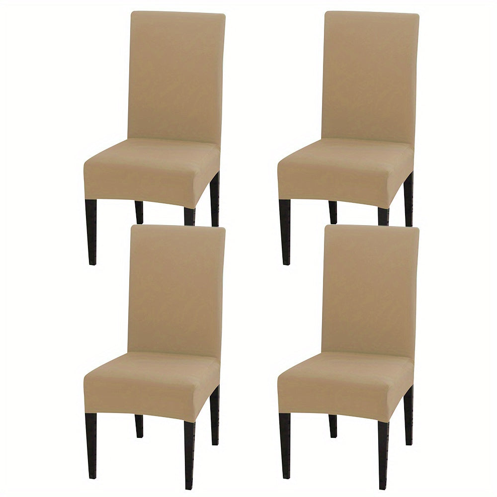 4 pieces or 6 pieces of milk elastic chair slipcovers for home decor in the kitchen, dining room, office, living room, hotel, or for weddings.